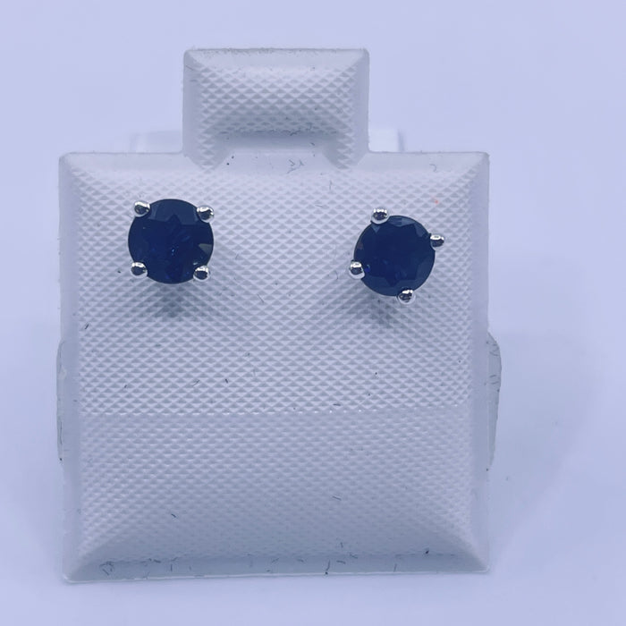14kt White Gold 4.5mm Sapphire Stud Earrings