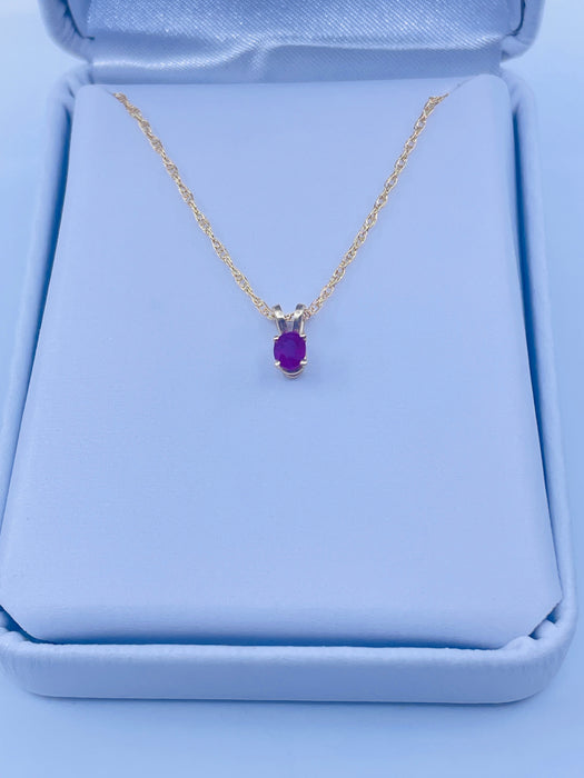 14kt Yellow Gold .33 Oval Ruby Pendant
