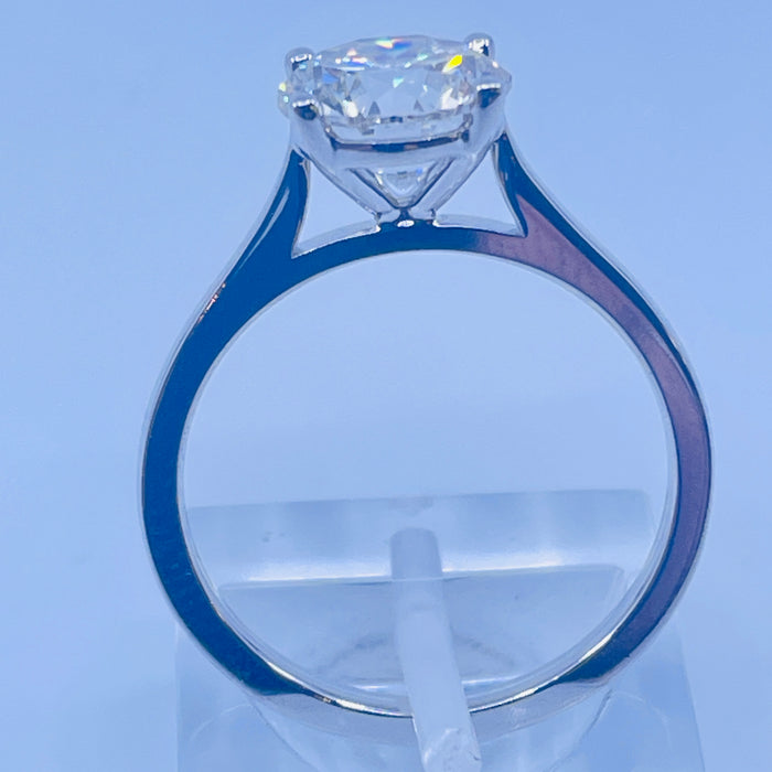 14kt White Gold 2.98ct E VS Round lab grown Diamond Solitaire