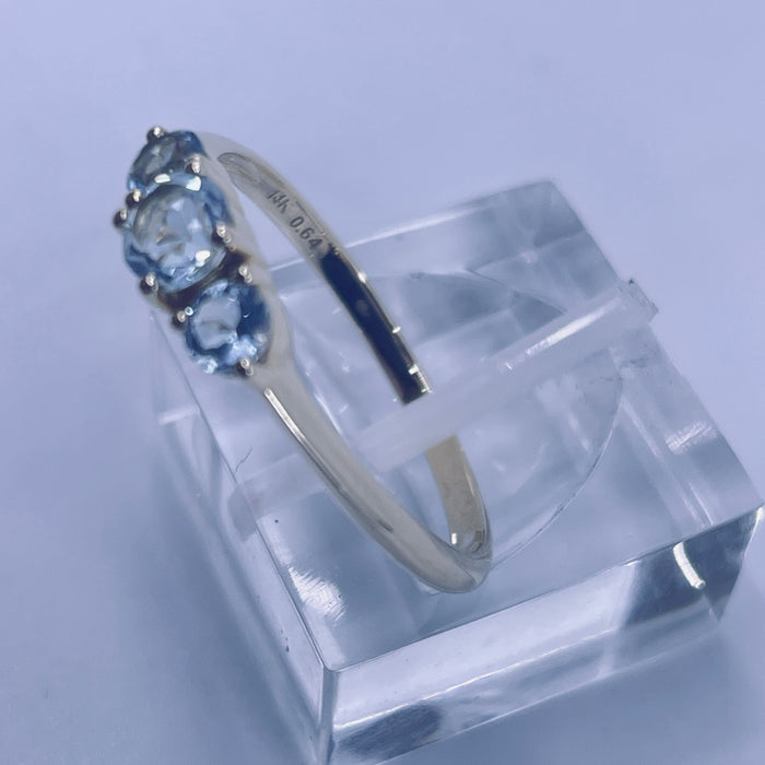 14kt Yellow Gold 3 Aquamarine Ring