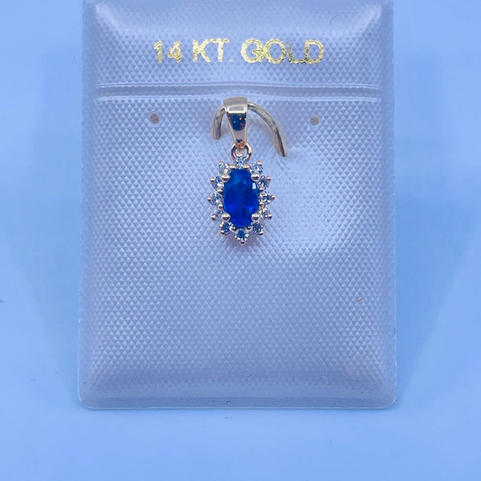 14kt Yellow Gold .30ct Sapphire & Diamond Pendant