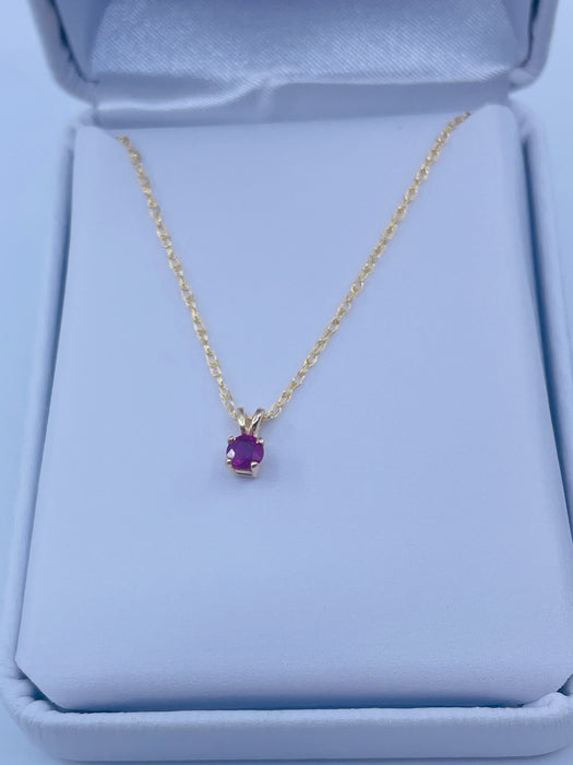 14kt Yellow Gold .25ct Round Ruby Pendant
