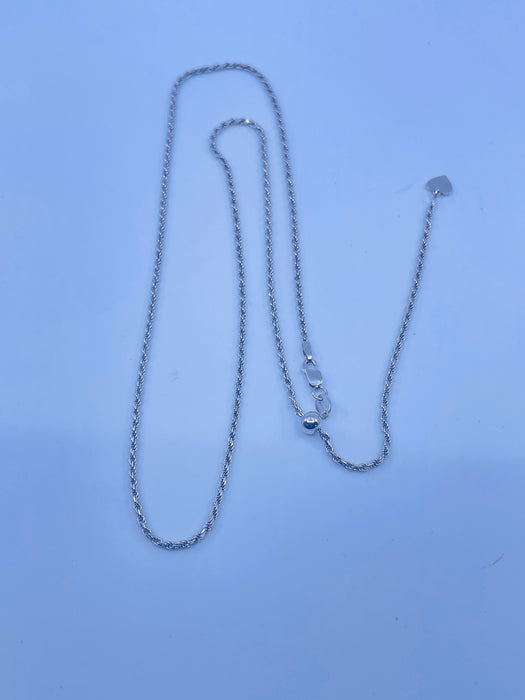 22” Sterling Silver adjustable Rope Chain