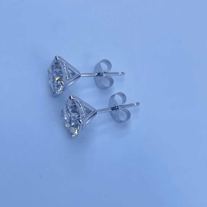 14kt White Gold 2.00ctw round brilliant cut lab grown diamond 4-prong martini stud earrings