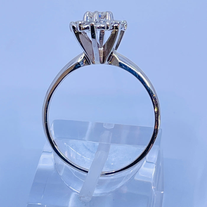 14kt White Gold 1/2ct Diamond cluster ring