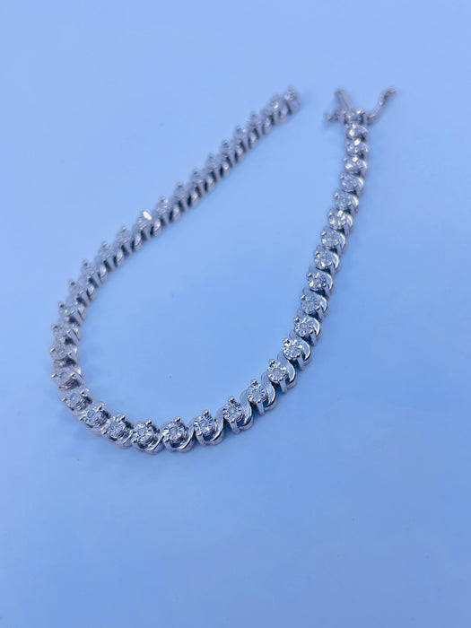 Sterling Silver 7” .25ctw diamond bracelet