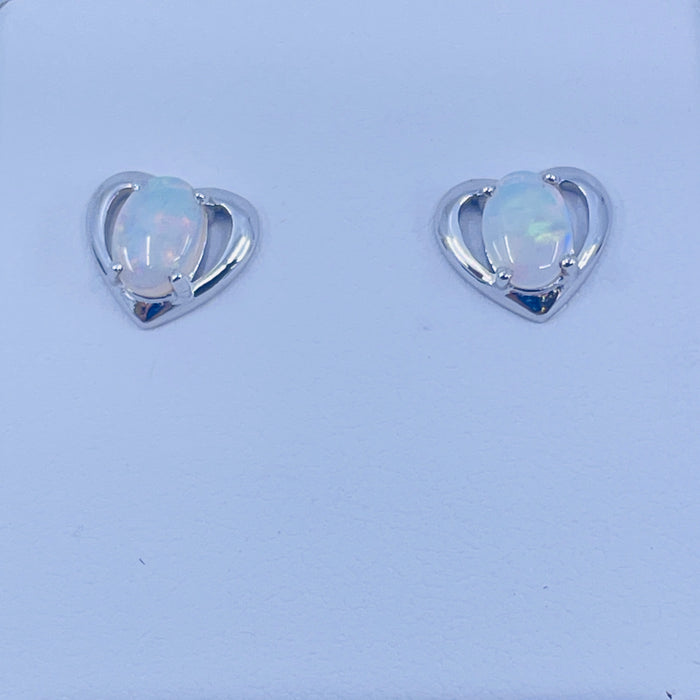 Sterling Silver 5x7 Opal Earrings