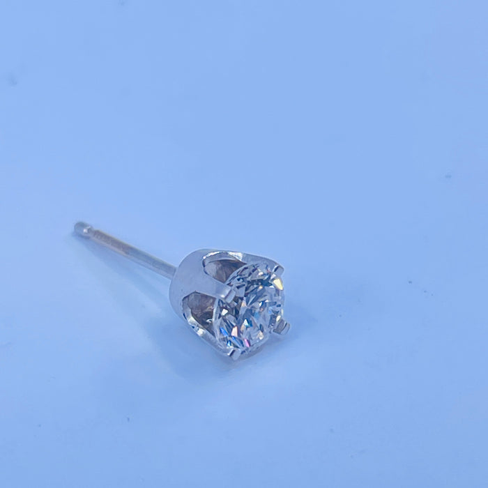 14kt White Gold single 1/3ct diamond stud earring