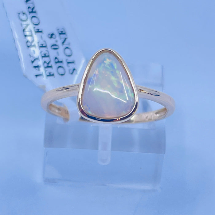 14kt Yellow Gold Freeform bezel set Opal ring