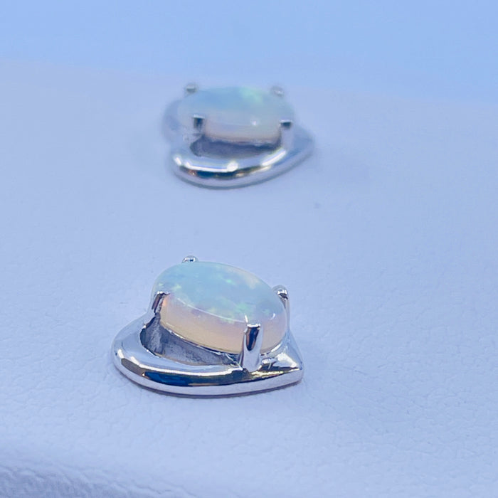 Sterling Silver 5x7 Opal Earrings