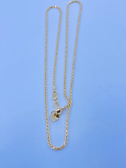 Sterling Silver yellow plated 22” adjustable chain