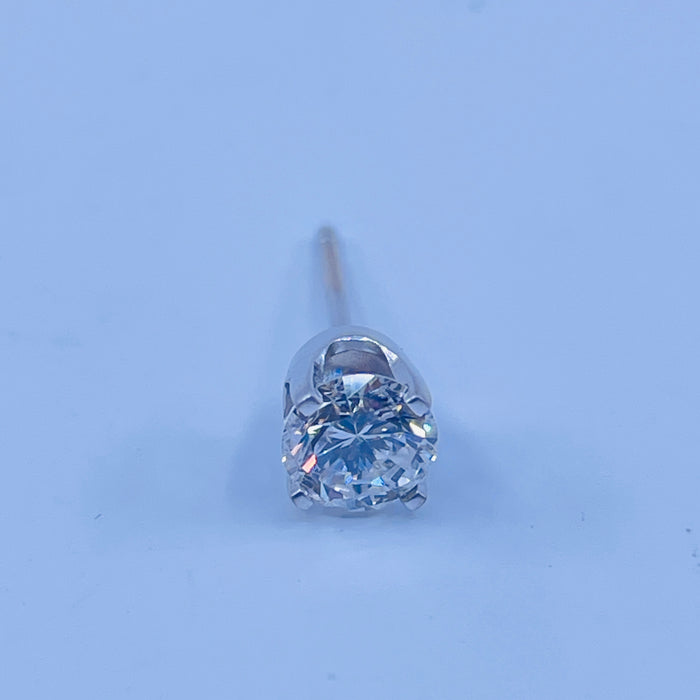 14kt White Gold single 1/3ct diamond stud earring