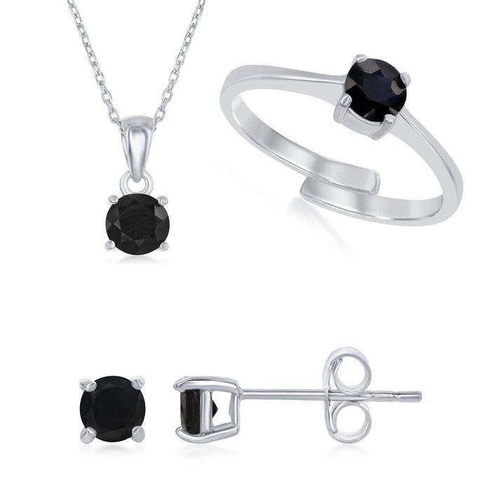 Sterling Silver "September Birthstone" Sapphire Set