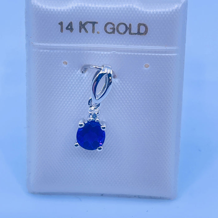 14kt White Gold .53ct Amethyst & Diamond Pendant