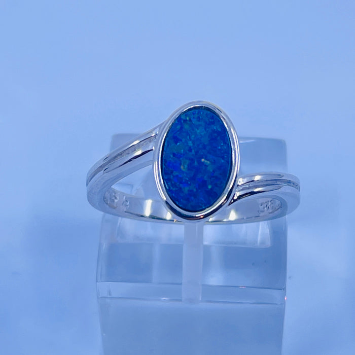 Sterling Silver Opal doublet Ring