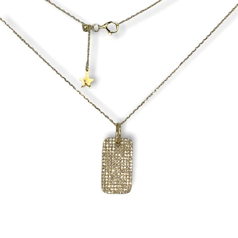 14kt Yellow Gold .70ctw Diamond Dog tag Pendant