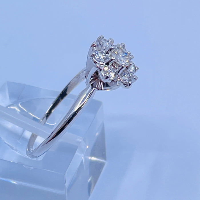 14kt White Gold 1/2ct Diamond cluster ring