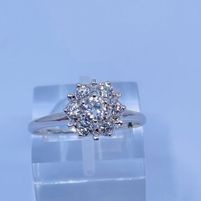 14kt White Gold 1/2ct Diamond cluster ring