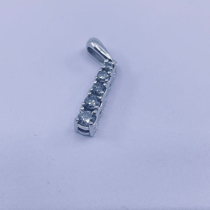 10kt White Gold 5 Diamond 1/4ctw Pendant