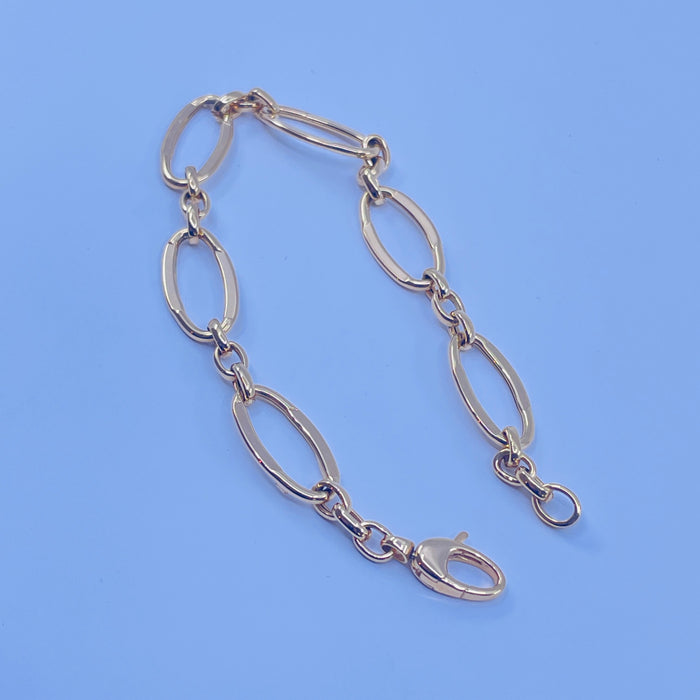 14kt Yellow Gold 7.5” fancy link bracelet