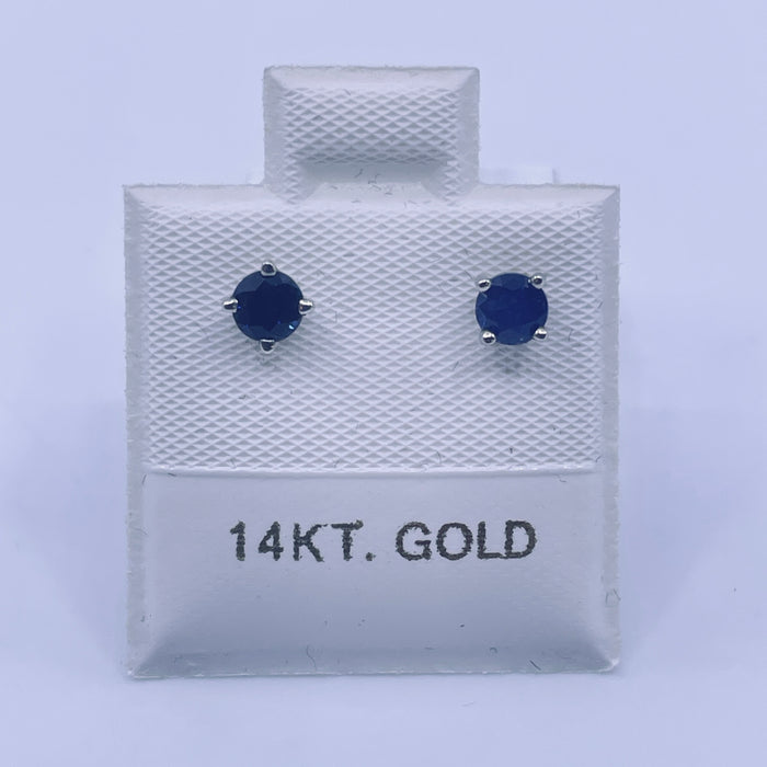 14kt White Gold 3.5 mm Sapphire Stud Earrings