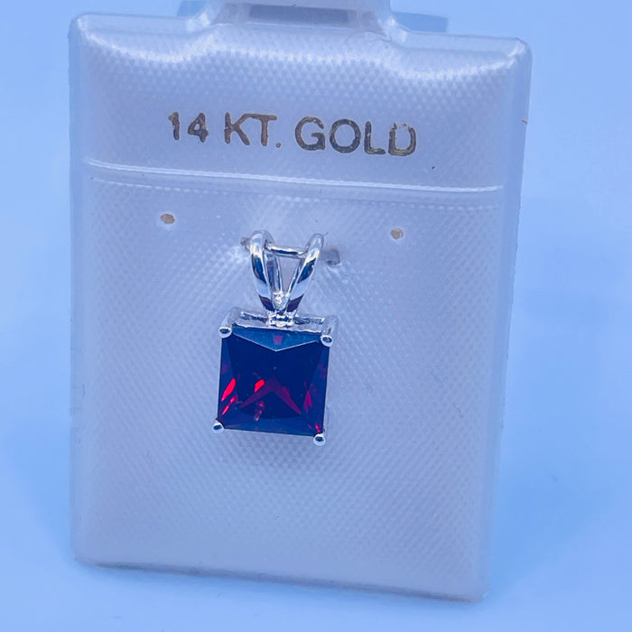 14kt White Gold 1.77ct Garnet Pendant