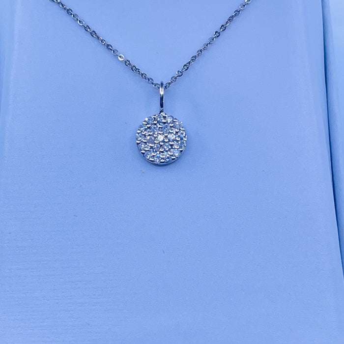 14kt White Gold .20ctw Pave Diamond Pendant