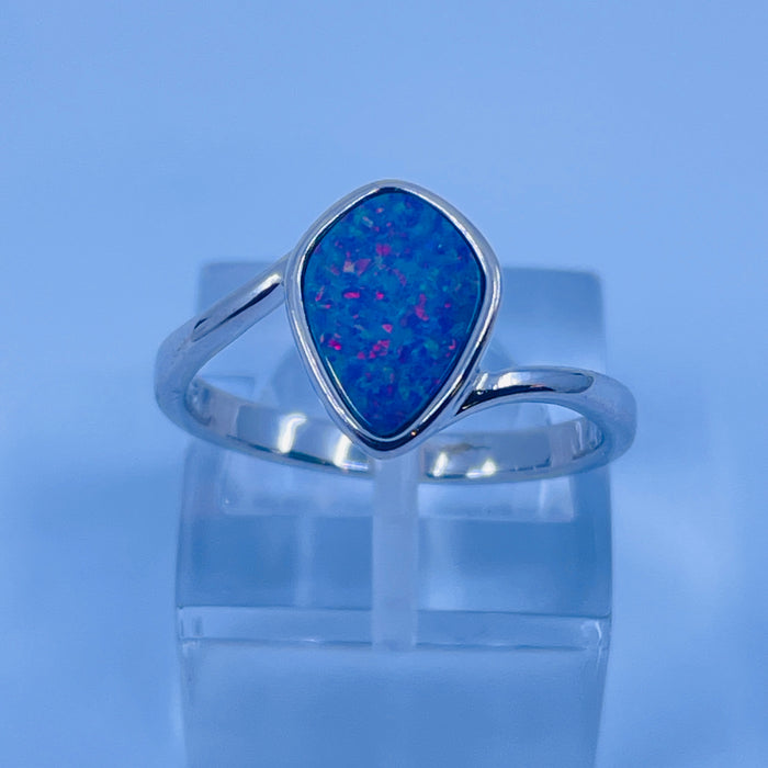 Sterling Silver Opal doublet ring