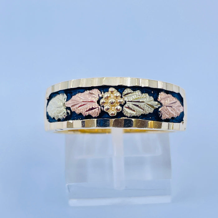 10kt Black Hills Gold leaf Band