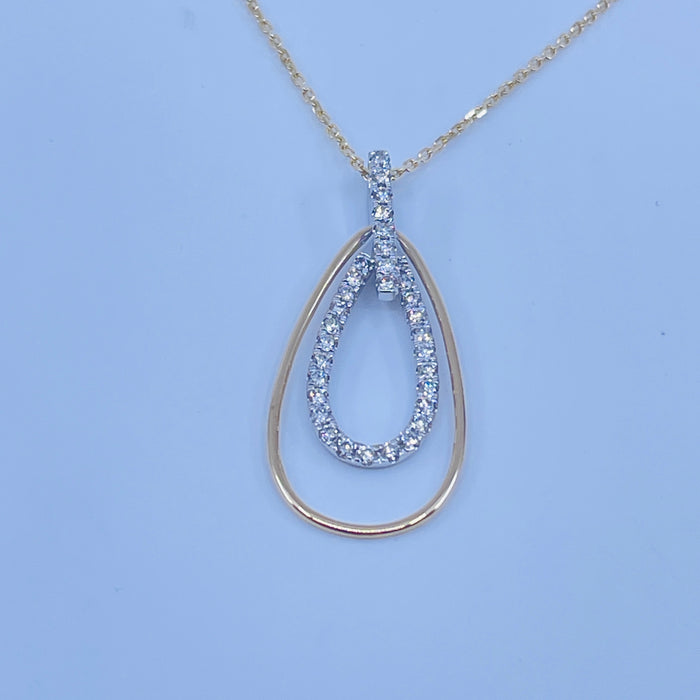 14kt TuTone .52ctw Diamond Pendant