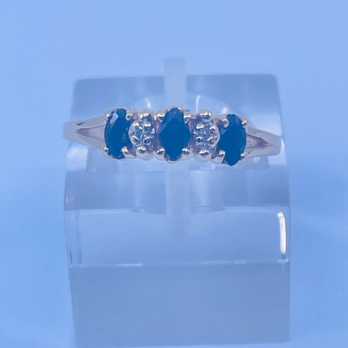 10kt Yellow Gold Sapphire and Diamond Ring
