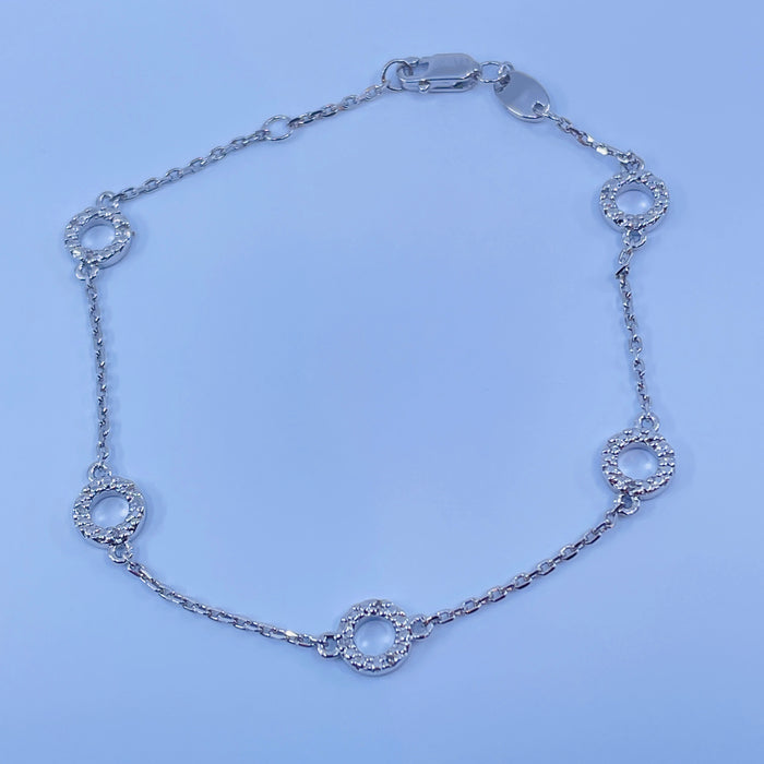 Sterling Silver .07ctw diamond Circle Bracelet