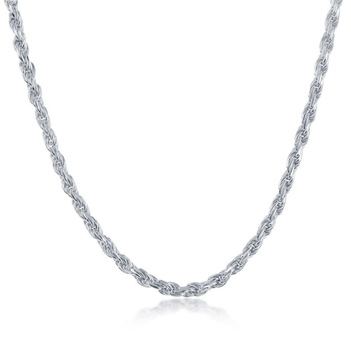 Sterling Silver 8” 2.7MM Rope Chain Bracelet