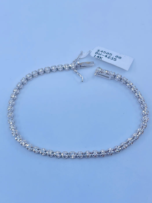 14kt White Gold 1.30ctw Diamond Tennis Bracelet