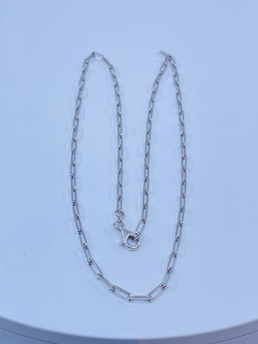 Sterling Silver 20” paper clip necklace