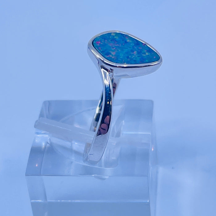 Sterling Silver Opal doublet ring