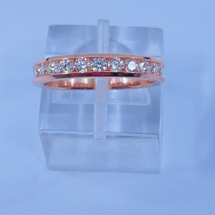 14kt Rose Gold 11 Diamond 1/3ctw channel Band