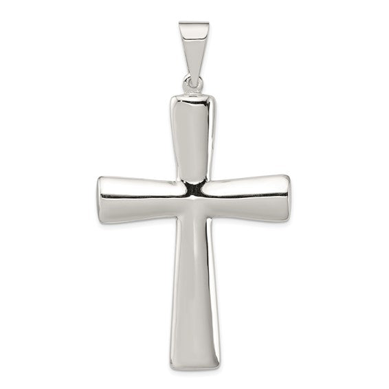 Sterling Silver Hollow Cross Pendant 62x48mm