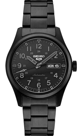 Seiko watch powered by a 24-jewel movement that beats at a frequency of 21,600 vibrations per hour, with a power reserve of approximately 41 hours and manual winding capability. SRPJ09