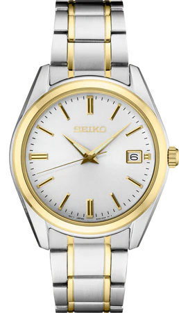 Seiko gents essential Tutone white dial watch