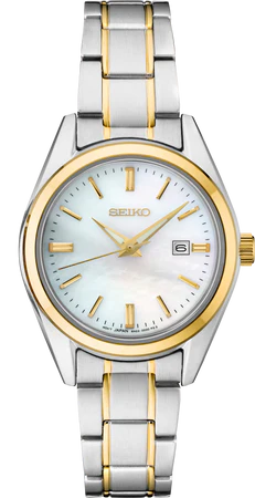 Seiko ladies Tutone essentials collection watch with mother of Pearl dial
