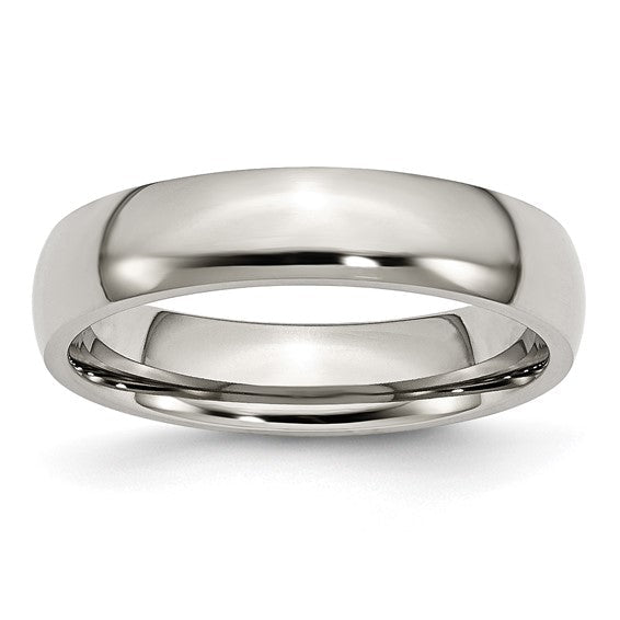 Stainless Steel Polished 5mm Half Round Band size 9