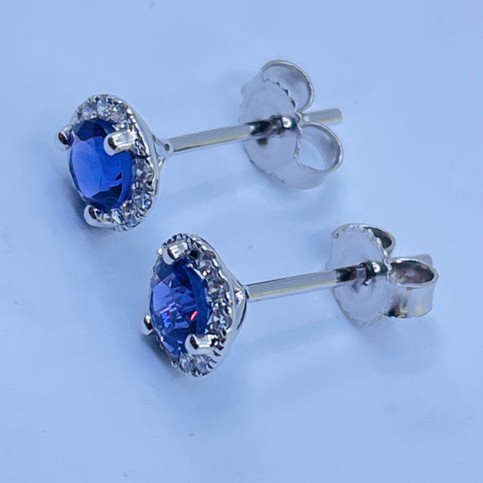 14kt White Gold Amethyst and Diamond Earrings