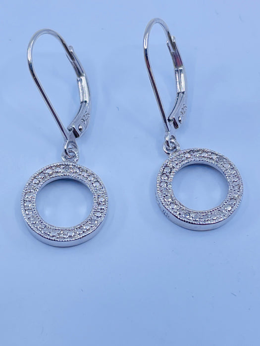 Sterling Silver .04ctw circle drop earrings