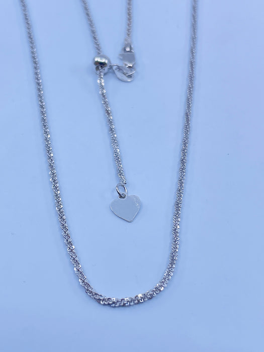 Sterling Silver 22” adjustable sparkle chain