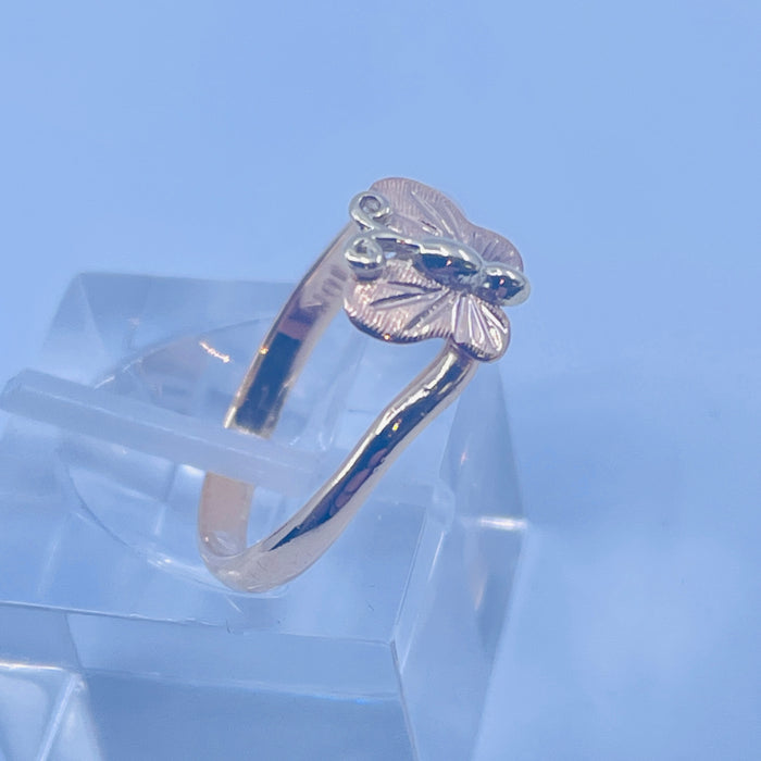 10kt Tricolor Gold Butterfly Ring