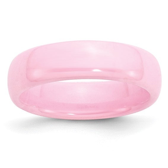 Ceramic Pink 6mm Polished Band size 8