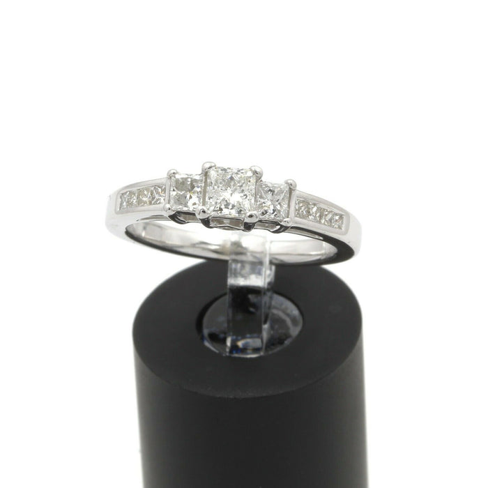 14kt White Gold Princess cut Diamond Ring .85ctw