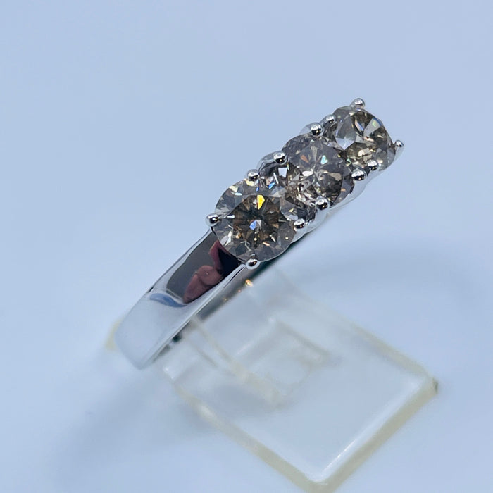 14kt White Gold 1.25ctw 3 diamond band