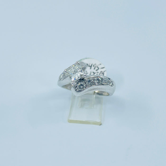 14kt White Gold Princess cut engagement ring